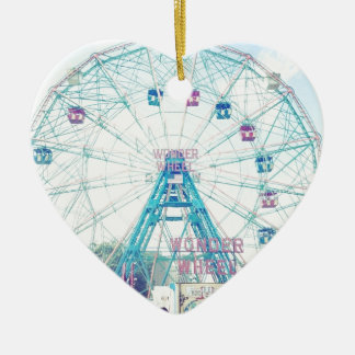 Coney Island Wonderwheel Ferris Wheel in Summer Ceramic Tree Decoration