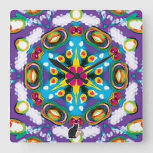 Confection Kaleidoscope Square Wall Clock