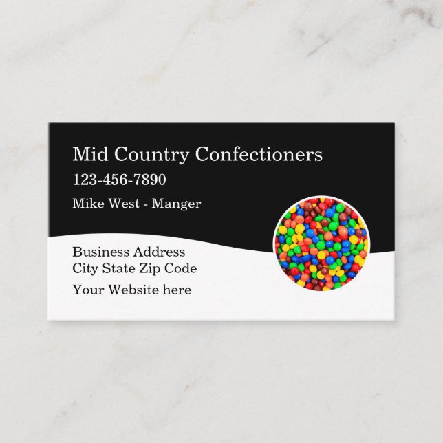 Confectionary Candy Theme Business Cards (Front)