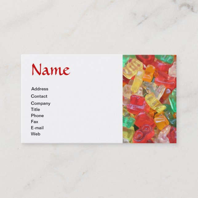Confectioner or candymaker business card (Front)
