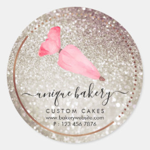 Confectionery Cream Squeezer pastry sparkles Classic Round Sticker