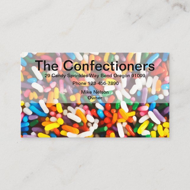 Confectionery Theme Business Card (Front)