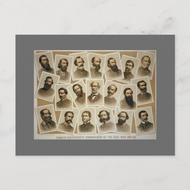 Confederate Commanders 1861-1865 Postcard (Front)