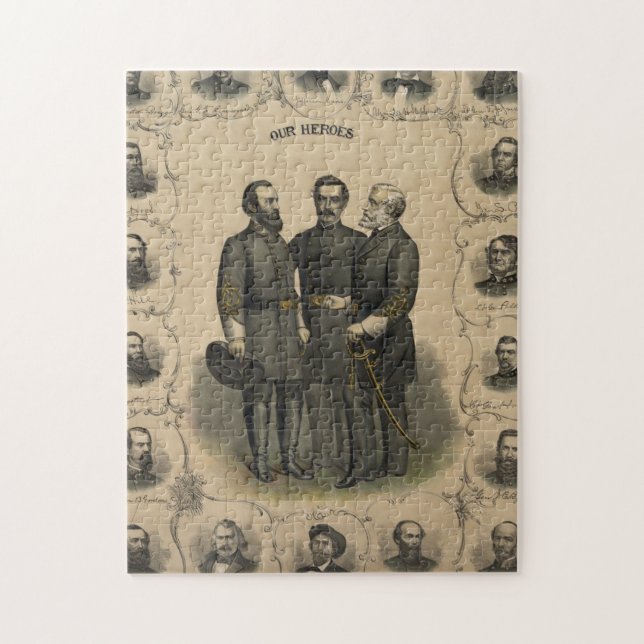 Confederate Generals Civil War 🎖️⚔️ Heroes  Jigsaw Puzzle (Vertical)