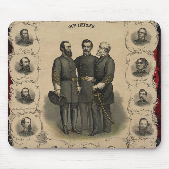 Confederate Generals Civil War 🎖️⚔️ Heroes  Mouse Mat (Front)