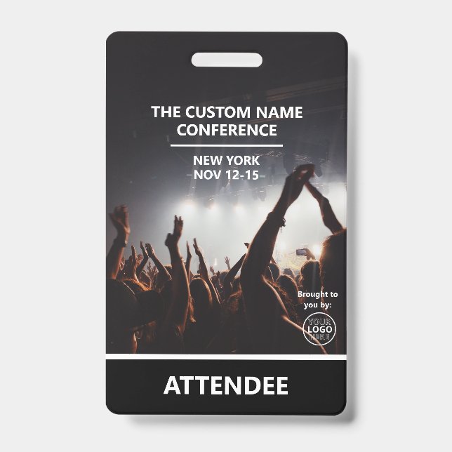 Conference Access Pass QR Code Attendee Badge ID Badge (Front)