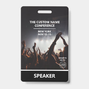 Conference Access Pass QR Code Custom Speaker ID Badge