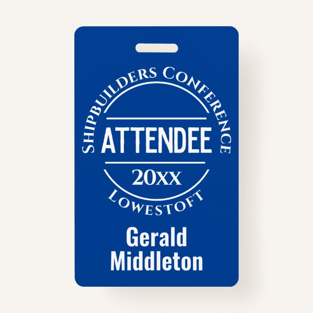 Conference Attendee Badge ID Badge (Front)