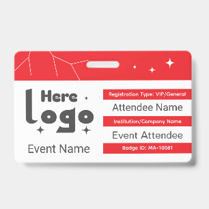 Conference badge template editable ID badge
