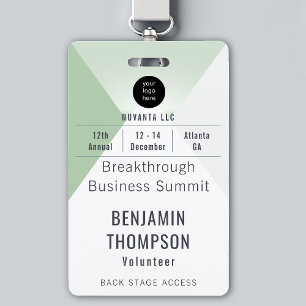 Conference Business Corporate Event Green ID Name Badge