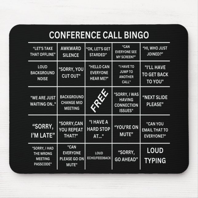 Conference Call Bingo Mouse Mat (Front)