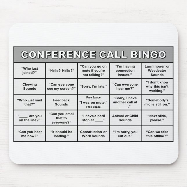 Conference Call Bingo Mousepad (Front)