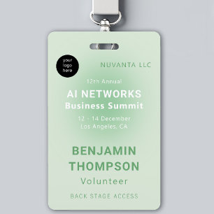 Conference Corporate Business Event Logo Green ID Badge