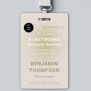 Conference Corporate Business Event Logo Yellow ID Badge