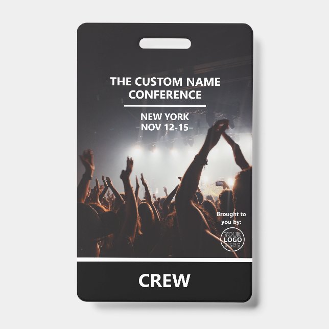 Conference Crew Access Pass QR Code Custom ID Badge (Front)