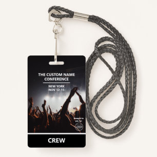 Conference Crew Access Pass QR Code Custom ID Badge