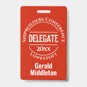Conference Delegate Badge ID Badge
