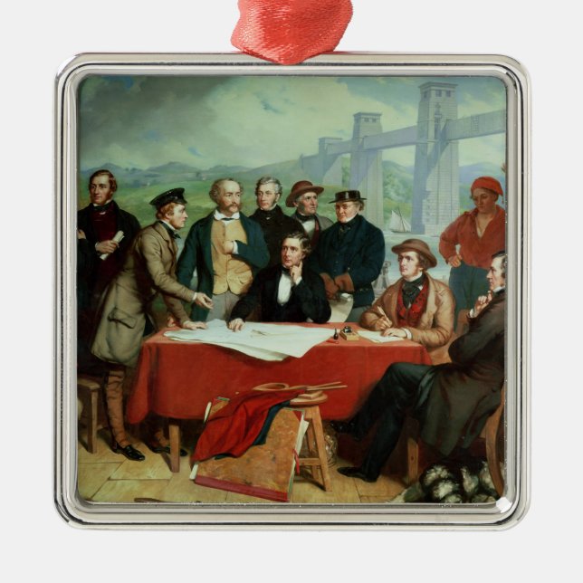 Conference of Engineers at Britannia Bridge Metal Tree Decoration (Front)