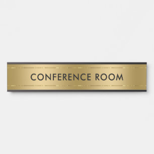 Conference room metallic faux gold background door sign