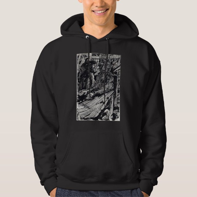 "Confess!", india ink drawing Hoodie (Front)