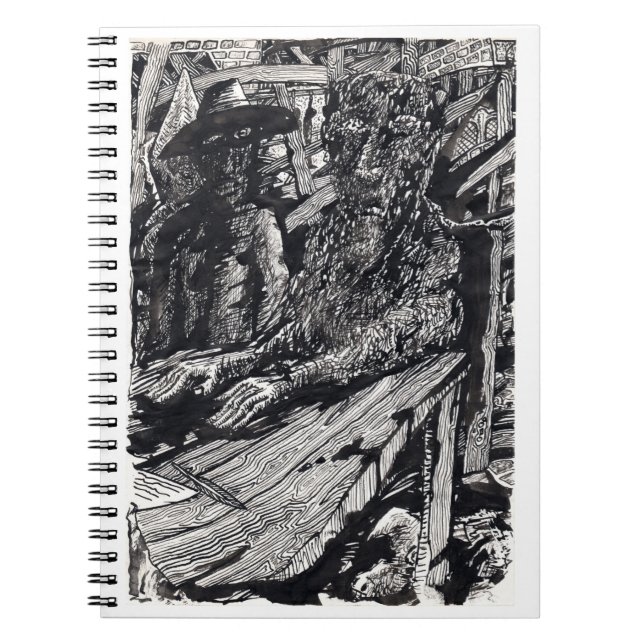 "Confess!", india ink drawing Notebook (Front)