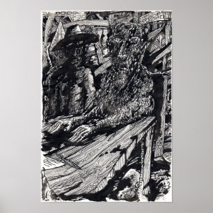 "Confess!", india ink drawing Poster