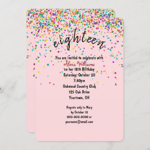 confetti 18th Birthday Party Invitation