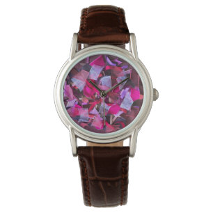 Confetti 3D effect burgundy pink purple girly Watch