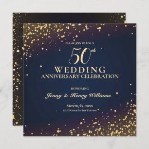 Confetti 50th Wedding Anniversary Party Invitation