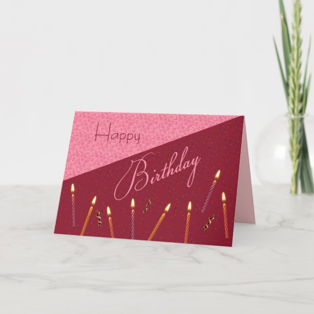 Confetti and Candles Birthday Card (Front)