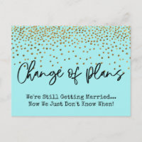 Confetti Aqua Change of Plans Postponed Wedding