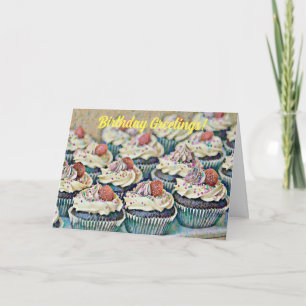 Confetti Art Cupcakes Birthday Card