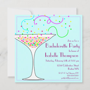Confetti Bachelorette Party Invitation