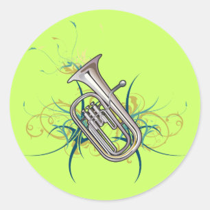 Confetti Baritone Classic Round Sticker
