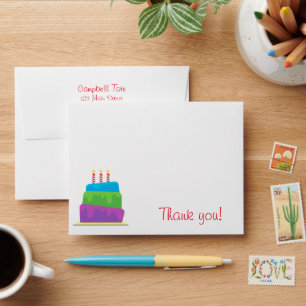 Confetti Birthday Cake Personalised Envelopes