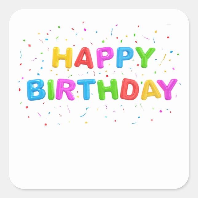 Confetti Birthday Stickers (Front)