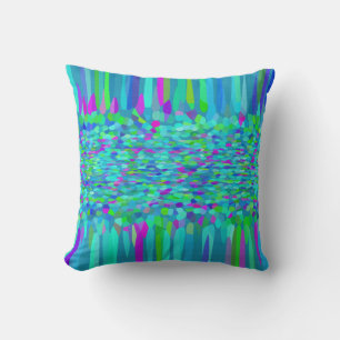 Confetti Blues Fringe Cushion