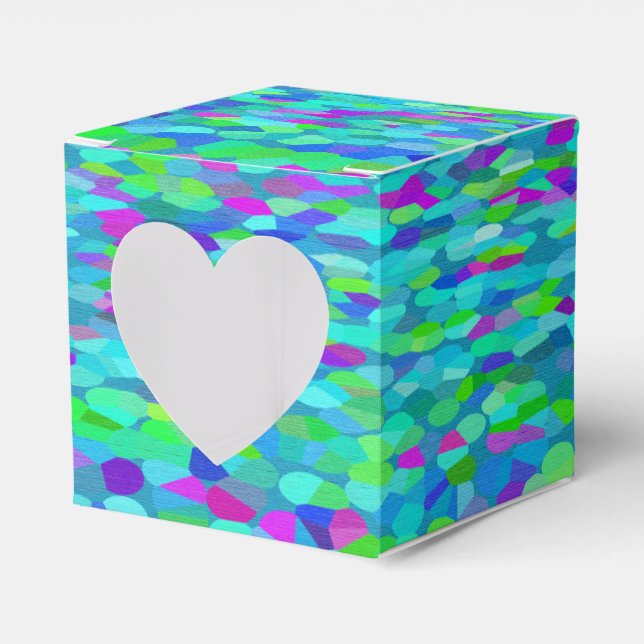 Confetti Blues Fringe Favour Box (Front Side)