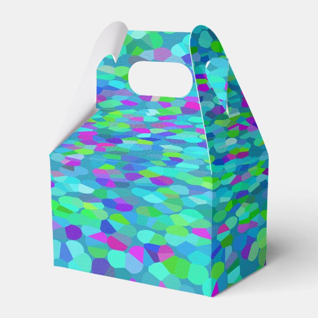 Confetti Blues Fringe Favour Box (Front Side)