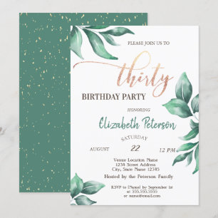 Confetti, Branches 30th Birthday Party Invitation