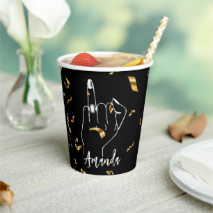 Confetti Bridal Bachelorette Party Ring Paper Cups