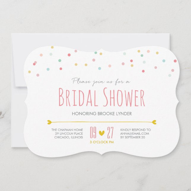 Confetti Bridal Shower Invitation (Front)