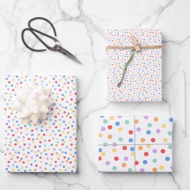 Confetti Brights (Dots) Wrapping Paper Sheet (Front)