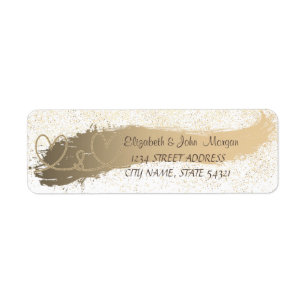 Confetti ,Brush Stroke,White ,Hearts Address Label