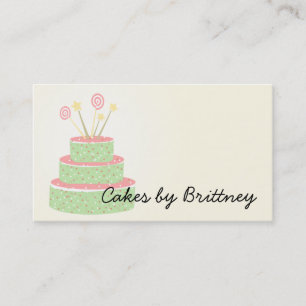 Confetti Cake • Green Birthday Cake Business Card