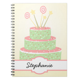 Confetti Cake • Green Birthday Cake Notebook