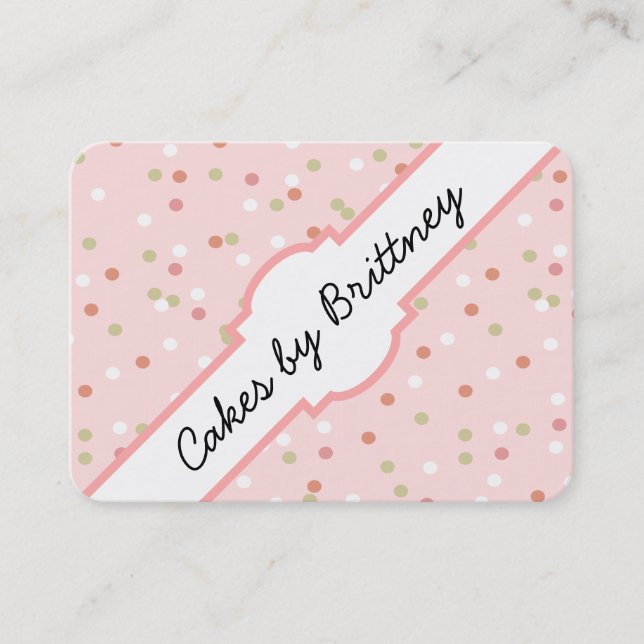 Confetti Cake • Pink Buttercream Frosting Business Card (Front)