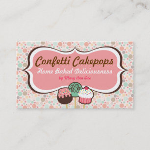 Confetti Cake Pops Business Cards