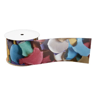 Confetti Carnival Party Colourful Paper Pieces Satin Ribbon