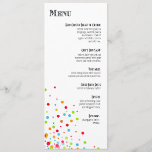 Confetti Celebration Dinner Menu Invitation